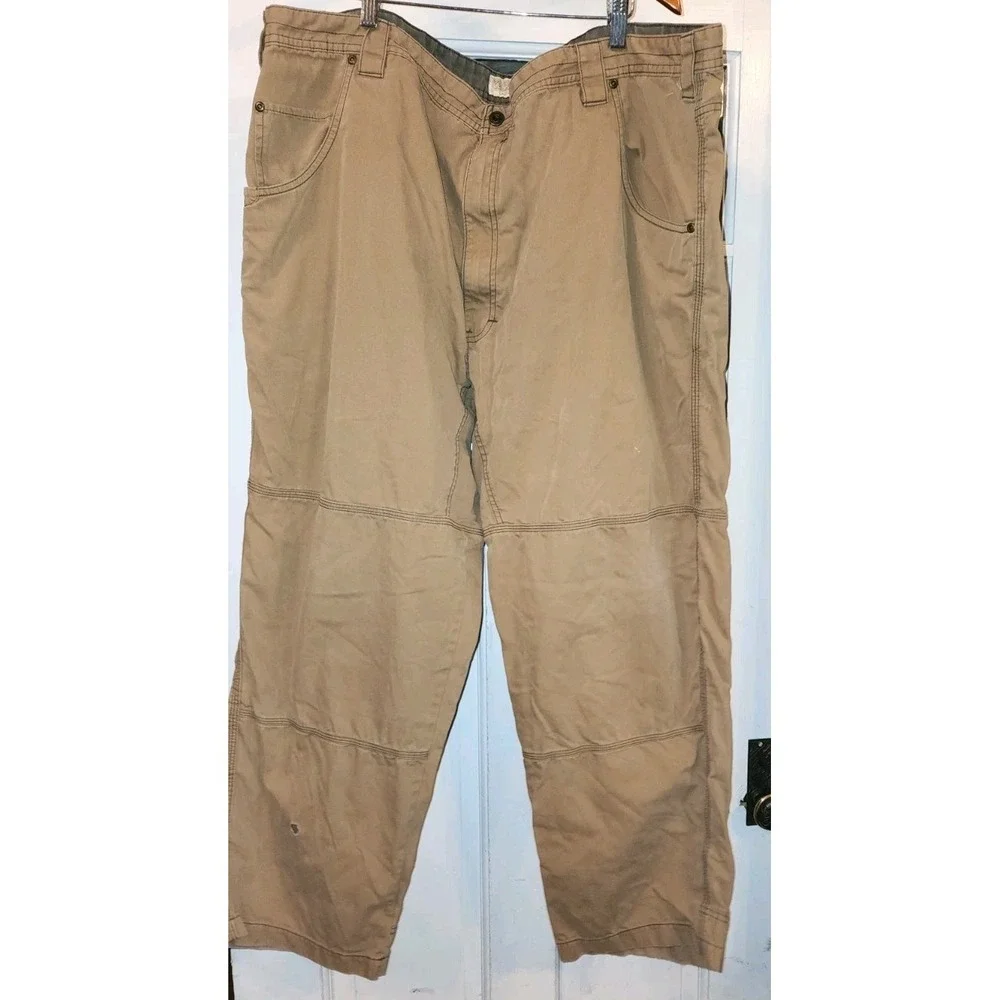 Cabela's Pants Mens 48 X 30Casuals Double Knee Stretch Flex 5-Pocket Jeans Beige